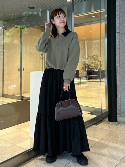 ジップアップニット×スカートセット（ワンピース）｜emmi（エミ）の