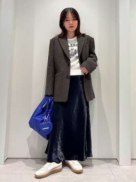 「アイテム（エコバッグ/サブバッグ）」を使った、emmiさん（レディース・154cm）の秋コーディネート