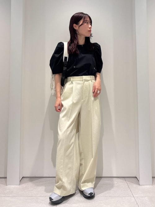 emmi / エミトップス　デザインスリーブTシャツ　ブラック デザインスリーブTシャツ(Tシャツ/カットソー)｜トップス｜emmi（エミ