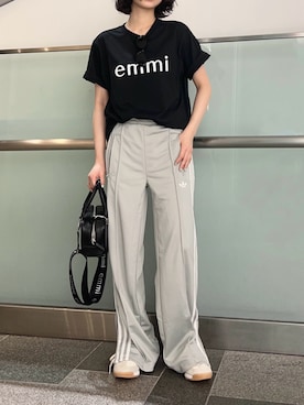 「アイテム（トップス）」を使った、emmiさん（メンズ・155cm）の春コーディネート