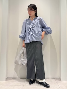 「アイテム（エコバッグ/サブバッグ）」を使った、emmiさん（レディース・154cm）の秋コーディネート