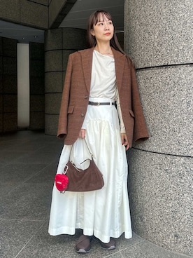 「アイテム（その他ヘアアクセサリー）」を使った、emmiさん（レディース・161cm）の秋コーディネート