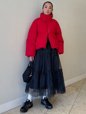 「アイテム（ハンドバッグ）」を使った、emmiさん（レディース・165cm）の冬コーディネート