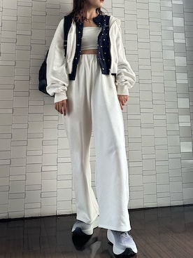 「アイテム（ルームウェア）」を使った、emmiさん（レディース・157cm）の秋コーディネート