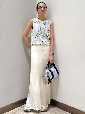 「アイテム（メガネ）」を使った、emmiさん（レディース・165cm）の夏コーディネート