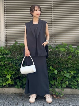 「バッグ」｜「アイテム（その他アウター）」を使った、emmiさん（レディース・161cm）の夏コーディネート