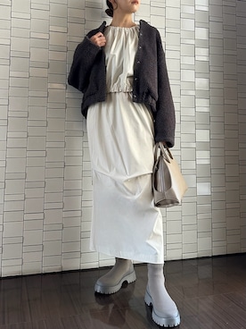 「emmi（エミ）のアイテム（その他アウター）」を使った、emmiさん（レディース・156cm）の冬コーディネート