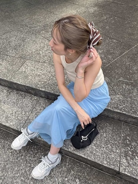 「アイテム（その他ヘアアクセサリー）」を使った、emmiさん（レディース・157cm）の夏コーディネート