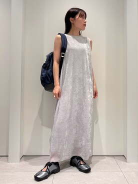 「アイテム（バッグ、ブルー系）」を使った、emmiさん（レディース・154cm）の夏コーディネート