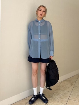 「PUMA（プーマ）の【emmi×PUMA】Speed cat Go emmi（スニーカー、ブルー系）」を使った、emmiさんの春コーディネート