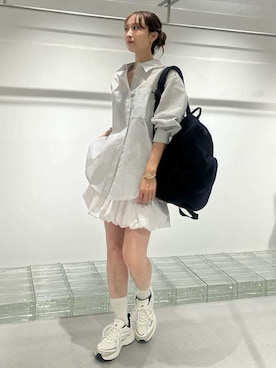 「アイテム（チューブトップ）」を使った、emmiさん（レディース・161cm）の夏コーディネート