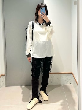 「アイテム（レギンス/スパッツ）」を使った、emmiさん（メンズ・155cm）の秋コーディネート
