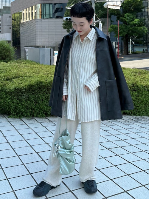 フェイクレザーダブルジップブルゾン emmi ブルゾン アウター フェイクレザーダブルジップブルゾン