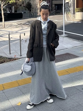 「アイテム（チャーム）」を使った、emmiさん（レディース・165cm）の冬コーディネート