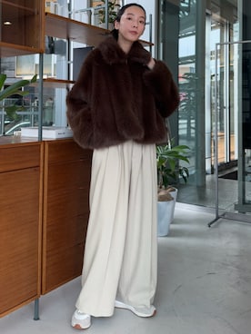 「emmi（エミ）のアイテム（その他アウター）」を使った、emmiさん（レディース・165cm）の冬コーディネート