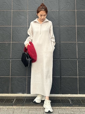 「PUMA」｜「アイテム（ワンピース/ドレス）」を使った、emmiさん（レディース・156cm）の冬コーディネート