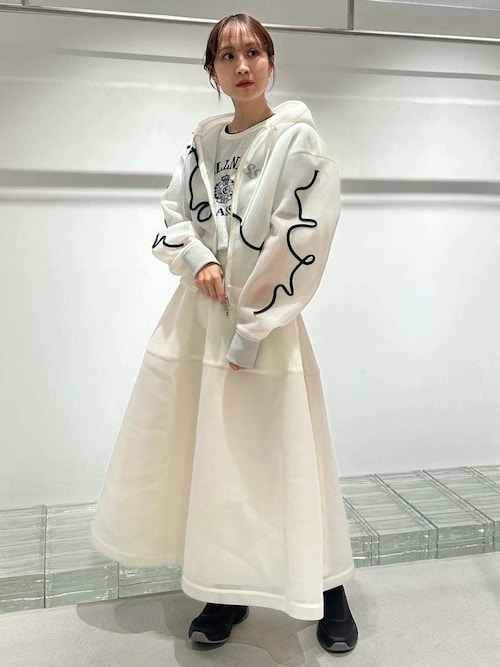 emmi ラインシアーダンボールジップフーディーブルゾン 白　パーカー emmi｜ラインシアーダンボールジップフーディーブルゾン | Rakuten