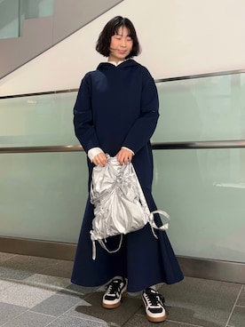 「アイテム（ワンピース/ドレス）」を使った、emmiさん（メンズ・155cm）の冬コーディネート