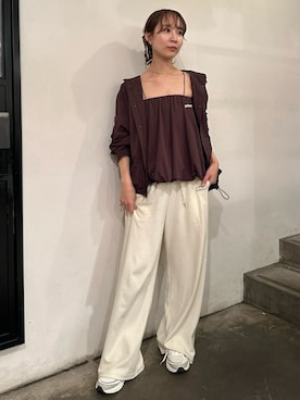 「アイテム（チューブトップ）」を使った、emmiさん（レディース・161cm）の夏コーディネート