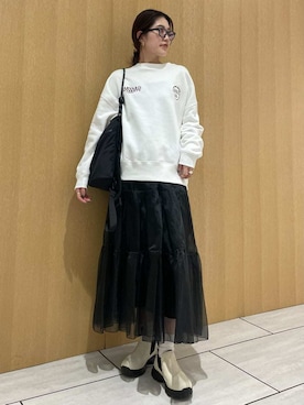 「アイテム（バックパック/リュック）」を使った、emmiさん（レディース・169cm）の冬コーディネート