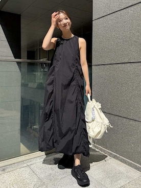 「バッグ」｜「アイテム（ワンピース/ドレス）」を使った、emmiさん（レディース・163cm）の夏コーディネート