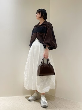 「骨格ストレート」｜「アイテム（ブルゾン）」を使った、emmiさん（レディース・162cm）の夏コーディネート