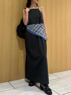 「アイテム（ストール/ショール）」を使った、emmiさん（レディース・157cm）の夏コーディネート