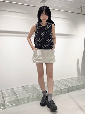 「アイテム（スカート）」を使った、emmiさん（メンズ・155cm）の夏コーディネート