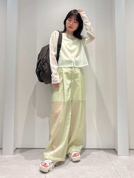 「アイテム（ルームウェア）」を使った、emmiさん（レディース・154cm）の夏コーディネート