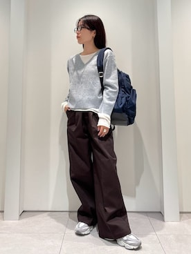 「emmi（エミ）の【New Balance】U9060（スニーカー、グレー系）」を使った、emmiさんの秋コーディネート