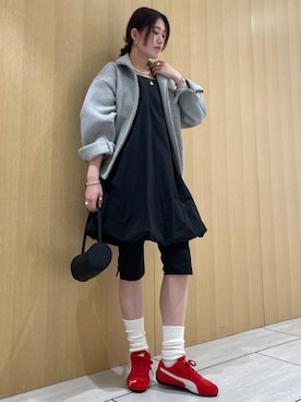 「PUMA」｜「アイテム（ワンピース/ドレス）」を使った、emmiさん（レディース・169cm）の冬コーディネート