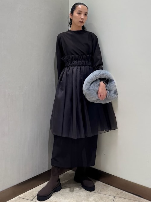 金子綾★MIESROHE★ミースロエ★ベロアアメスリレイヤードワンピース★未使用 コエル COEL 【金子綾さんコラボアイテム】COEL×AYA 2WAYギャザー