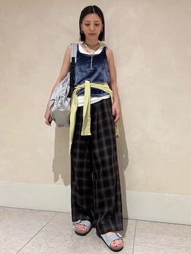 「emmi（エミ）の【BIRKENSTOCK for emmi】Arizona SFB（サンダル、ブルー系）」を使った、emmiさんの夏コーディネート