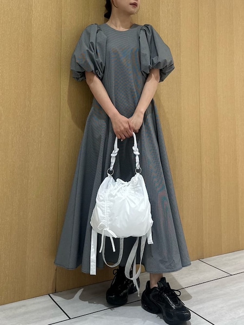 emmi atelier パフスリーブサッカーワンピース パフスリーブサッカーワンピース（マキシ丈/ロングワンピース