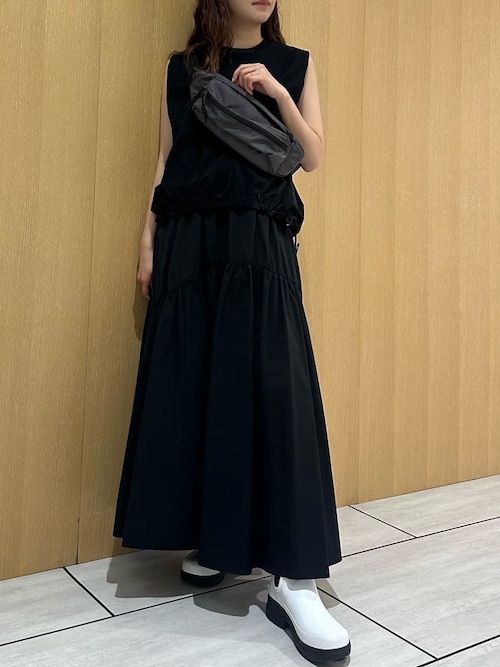 emmi ワンピース ニットドッキングアシンメトリーワンピース（マキシ丈/ロング