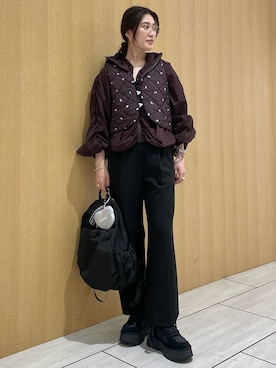 「アイテム（エコバッグ/サブバッグ）」を使った、emmiさん（レディース・169cm）の秋コーディネート