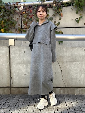 「PUMA」｜「アイテム（ワンピース/ドレス）」を使った、emmiさん（レディース・161cm）の冬コーディネート