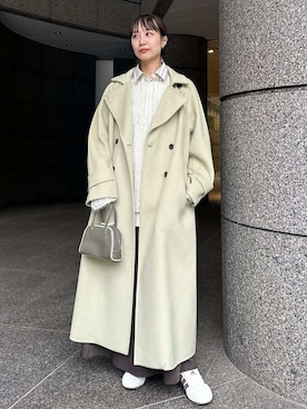 「アイテム（ボストンバッグ、グリーン系）」を使った、emmiさん（レディース・161cm）の秋コーディネート