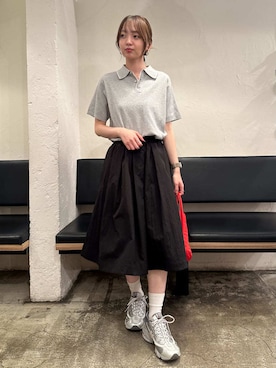 「アイテム（ポロシャツ）」を使った、emmiさん（レディース・160cm）の夏コーディネート