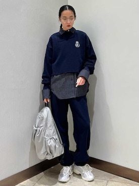 「アイテム（スウェットパンツ）」を使った、emmiさん（レディース・165cm）の秋コーディネート