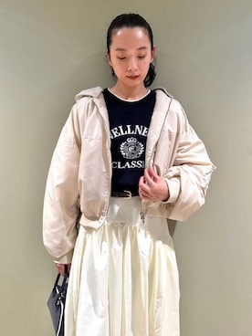 「アイテム（ブルゾン）」を使った、emmiさん（レディース・165cm）の夏コーディネート
