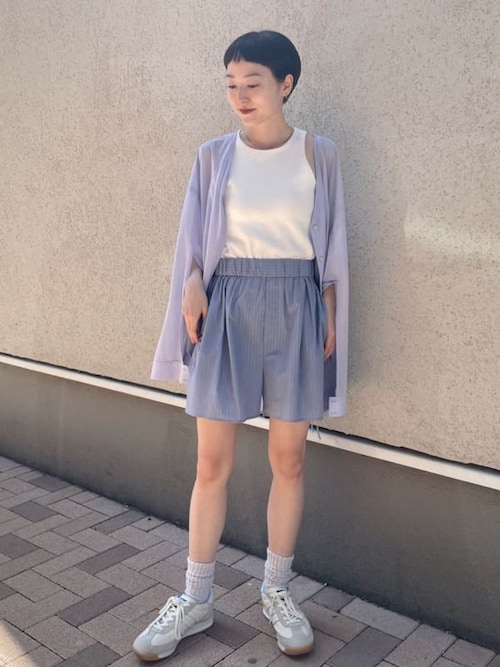 ストライプイージーハーフパンツ（その他パンツ）｜emmi（エミ