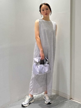 「アイテム（イヤリング、ホワイト系）」を使った、emmiさん（レディース・160cm）の夏コーディネート