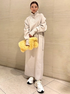 「PUMA」｜「アイテム（ワンピース/ドレス）」を使った、emmiさん（レディース・154cm）の冬コーディネート