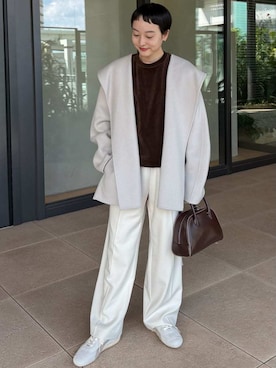 「アイテム（ダッフルコート）」を使った、emmiさん（レディース・153cm）の秋コーディネート