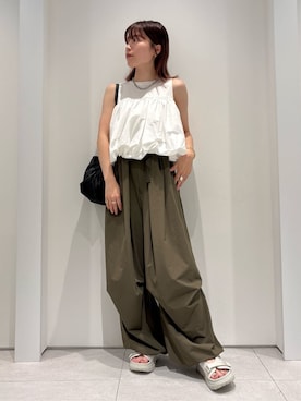 「アイテム（バングル/リストバンド）」を使った、emmiさん（レディース・154cm）の夏コーディネート