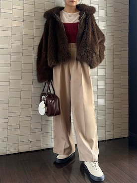 「emmi（エミ）のアイテム（その他アウター）」を使った、emmiさん（レディース・156cm）の冬コーディネート