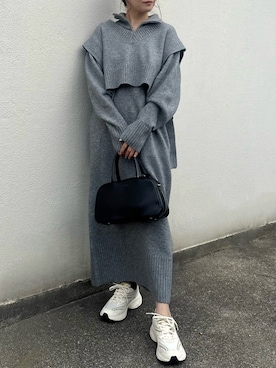 「PUMA」｜「アイテム（ワンピース/ドレス）」を使った、emmiさん（レディース・156cm）の冬コーディネート