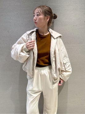 「アイテム（ブルゾン）」を使った、emmiさん（レディース・157cm）の秋コーディネート