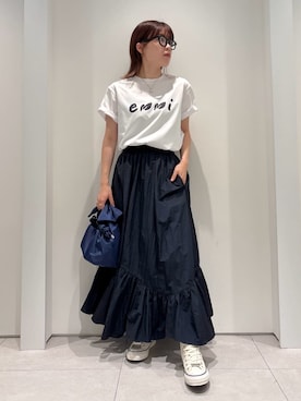 「アイテム（ハンドバッグ）」を使った、emmiさん（レディース・154cm）の夏コーディネート